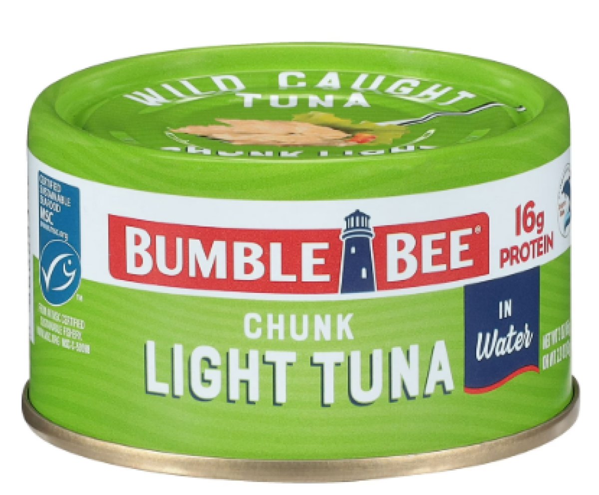 Bumble Bee Light Tuna Chunk in Water, Wild Caught, Gluten Free, 16g of Protein per Serving, Ready to Eat, Stable Tab Can, 3 oz