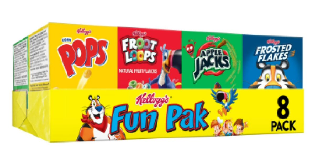 Kellogg's Breakfast Cereal for Kids, Family Breakfast, Variety Pack, 8.56 oz Tray (8 Boxes)