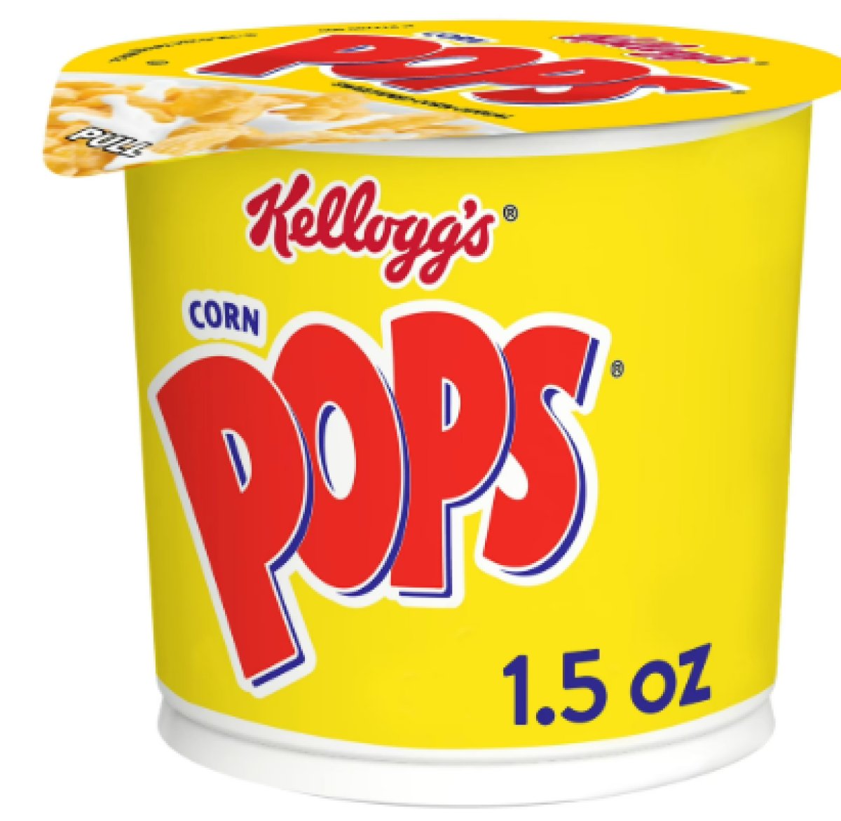 Kellogg's Corn Pops Cold Breakfast Cereal Cup, 8 Vitamins and Minerals, Single Serving, Original, 1.5 oz Cup (1 Cup)