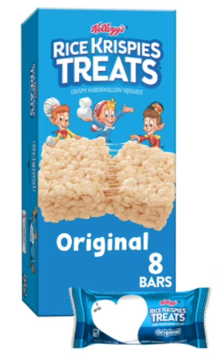 Rice Krispies Treats Original Crunchy and Chewy Marshmallow Squares, Kids Snacks, 6.2 oz, 8 Count
