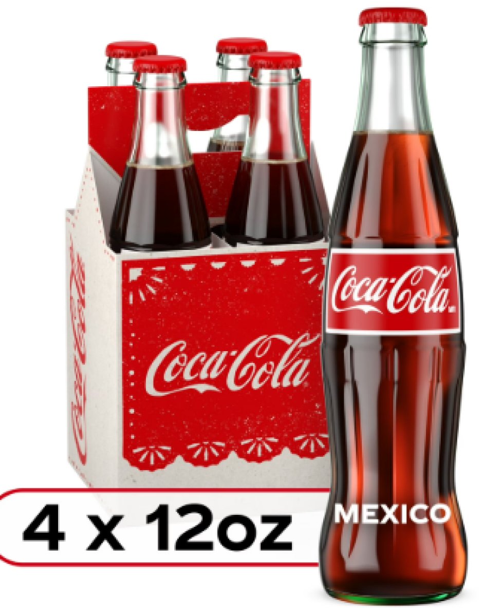 Coca-Cola Mexican Cane Sugar Soft Drink 355 ml, Pack of 4 Glass Bottles