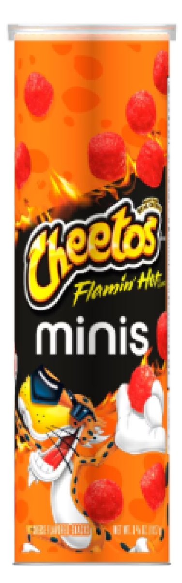 Cheetos Flamin' Hot Cheese Flavored Minis Can 3.625 oz (Packaging May Vary)