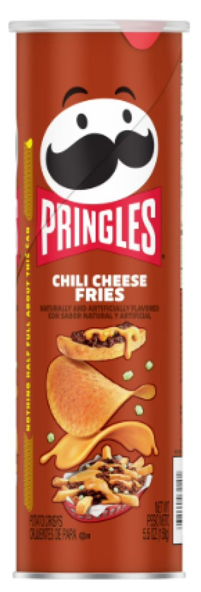 Pringles Chili Cheese Potato Chips, Lunch Snacks, 5.5 oz Can