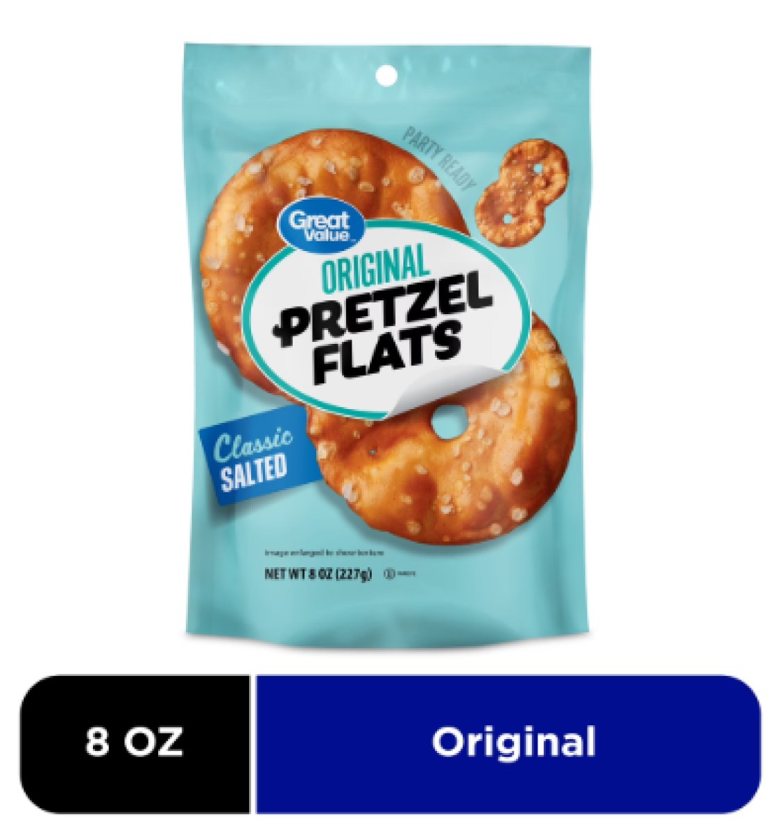 Great Value Classic Salted Original Pretzel Flats 8 oz