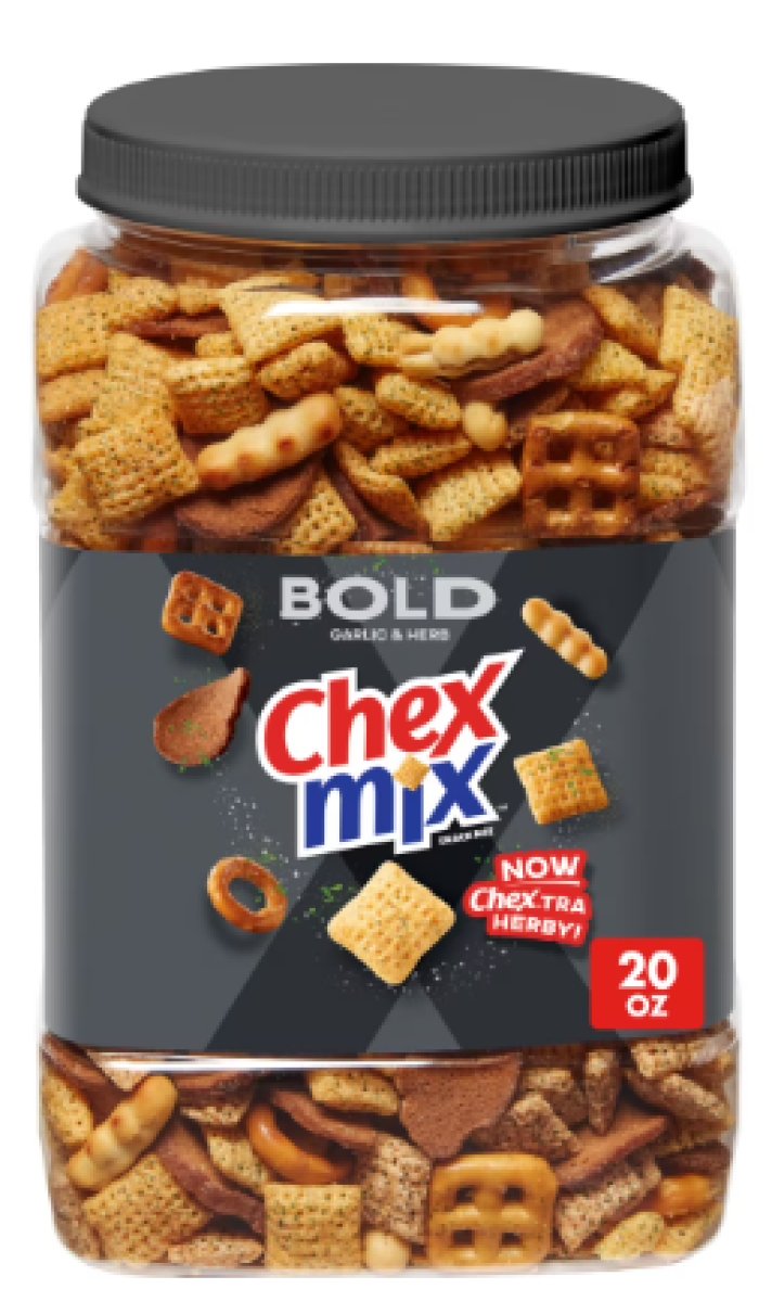 Chex Mix Garlic and Herb Snack Mix, Snack Container, 20 oz