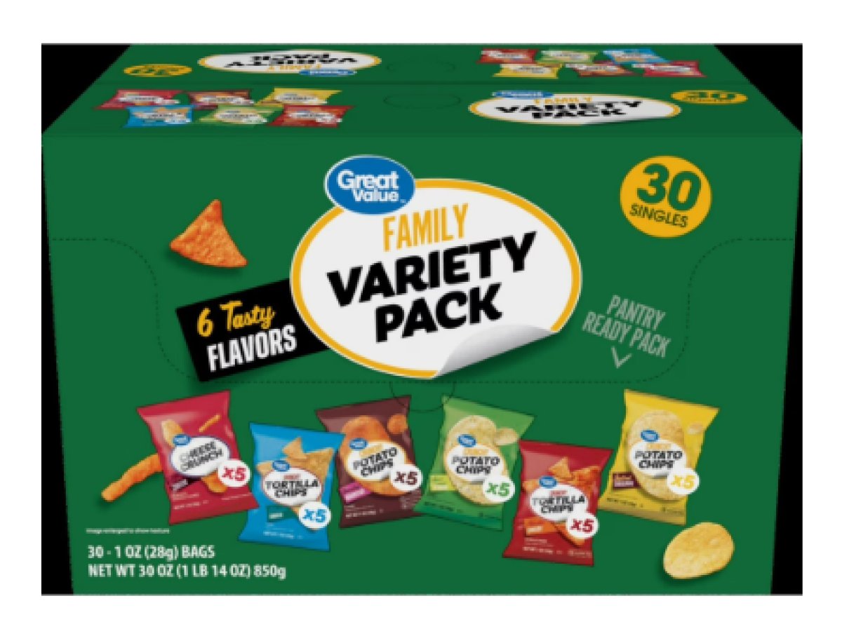 Great Value Family Variety Chip Pack 30 Count, 1 oz