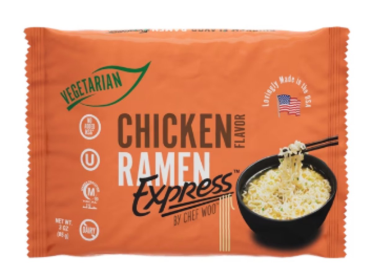 Ramen Express Chicken Flavored Ramen Noodles, Vegan, Halal, Kosher, 3 oz Bag