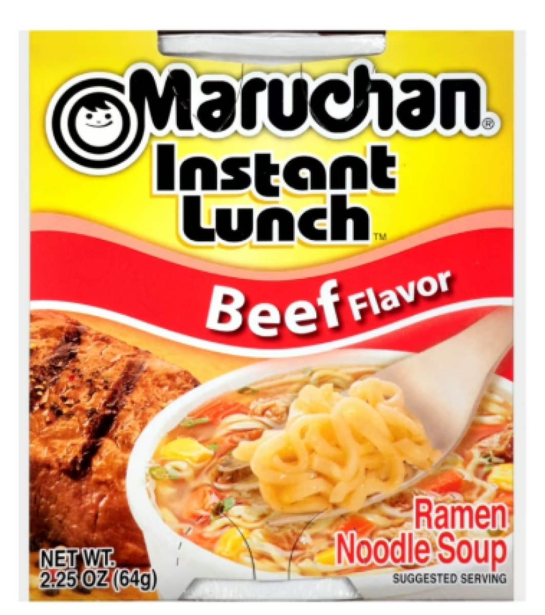 Maruchan Instant Lunch Ramen Noodles with Beef Flavor 2.25 oz Stable Cup