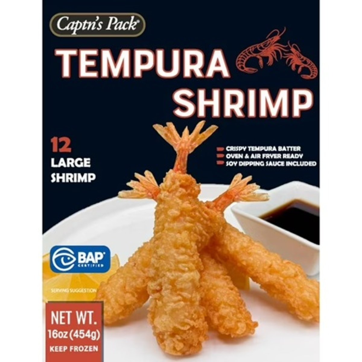 Captn's Pack Frozen Shrimp Tempura 12 count, 16oz