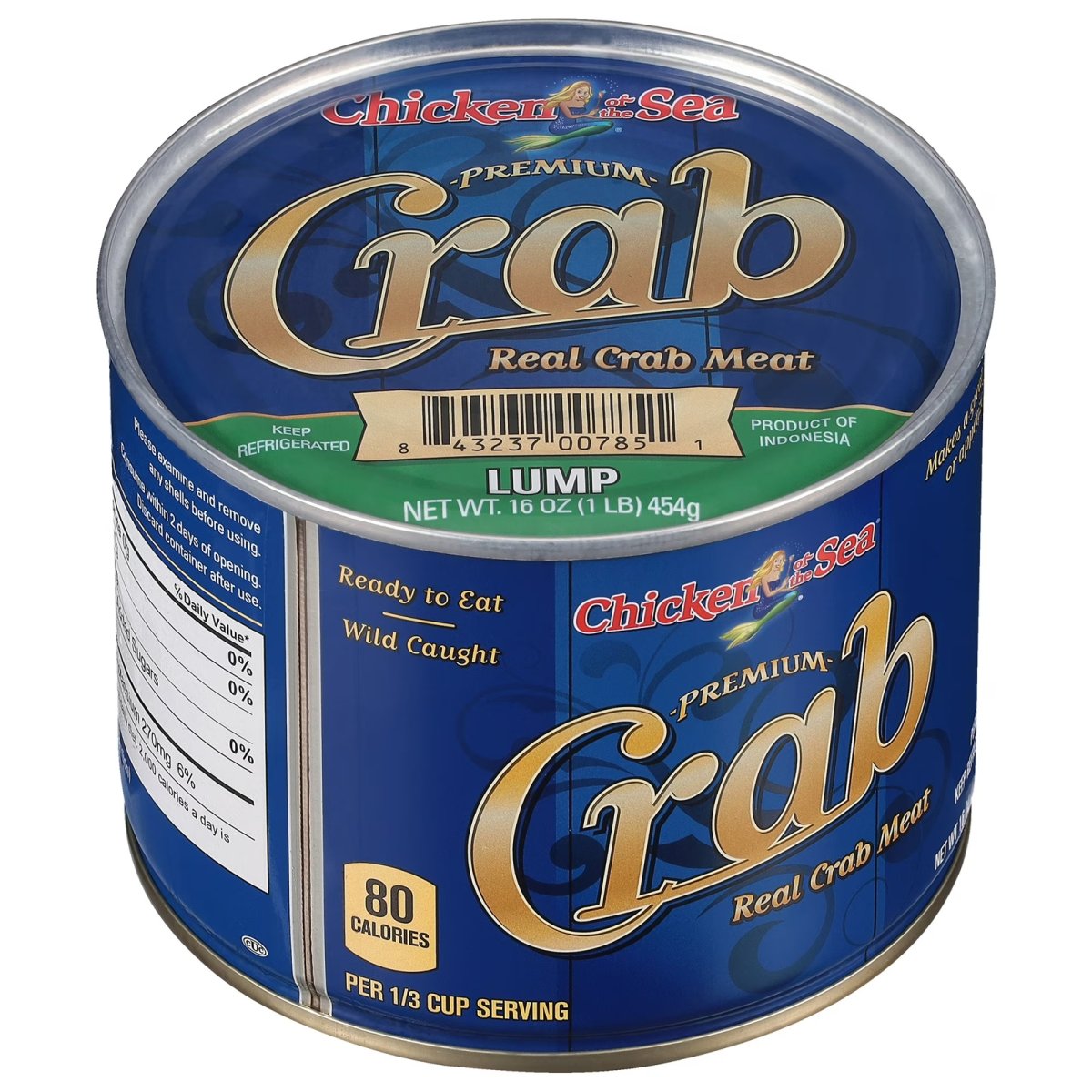 Fresh Chicken of the Sea Pasteurized Crab Meat Lump, 16 oz Steel Can - Refrigerated, Contains Shellfish