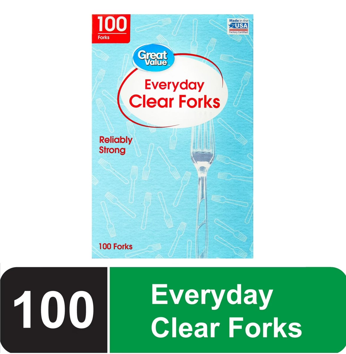 Great Value Everyday Clear Forks, 100 Count