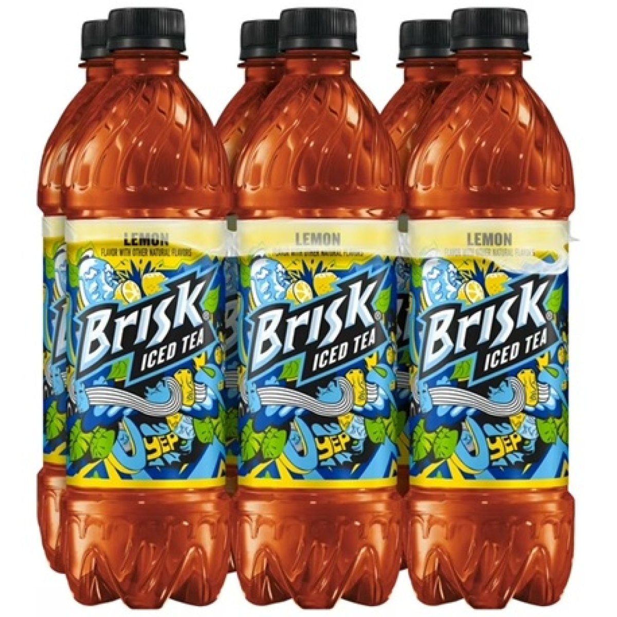 Lipton Brisk Iced Tea, Lemon, 16.9 Fl Oz, 6 Count