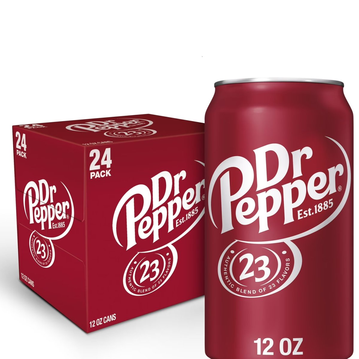 Dr Pepper Soft Drink 12 fl oz, Pack of 24 Cans