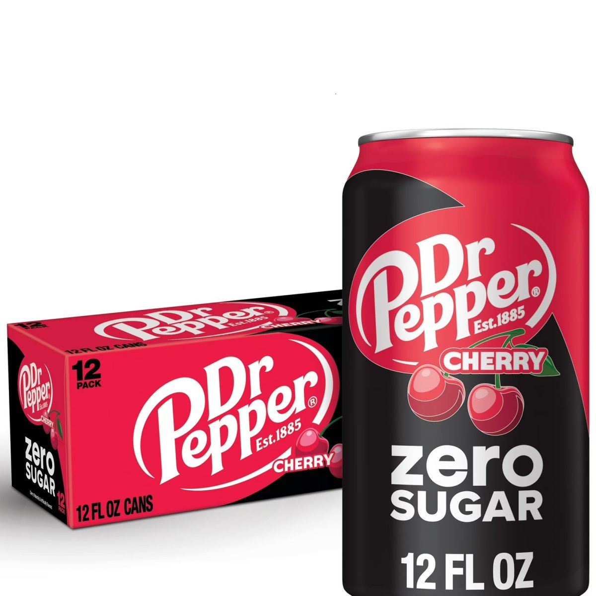 Dr Pepper Sugar-Free Cherry Soda, 12 fl oz, 12-Pack