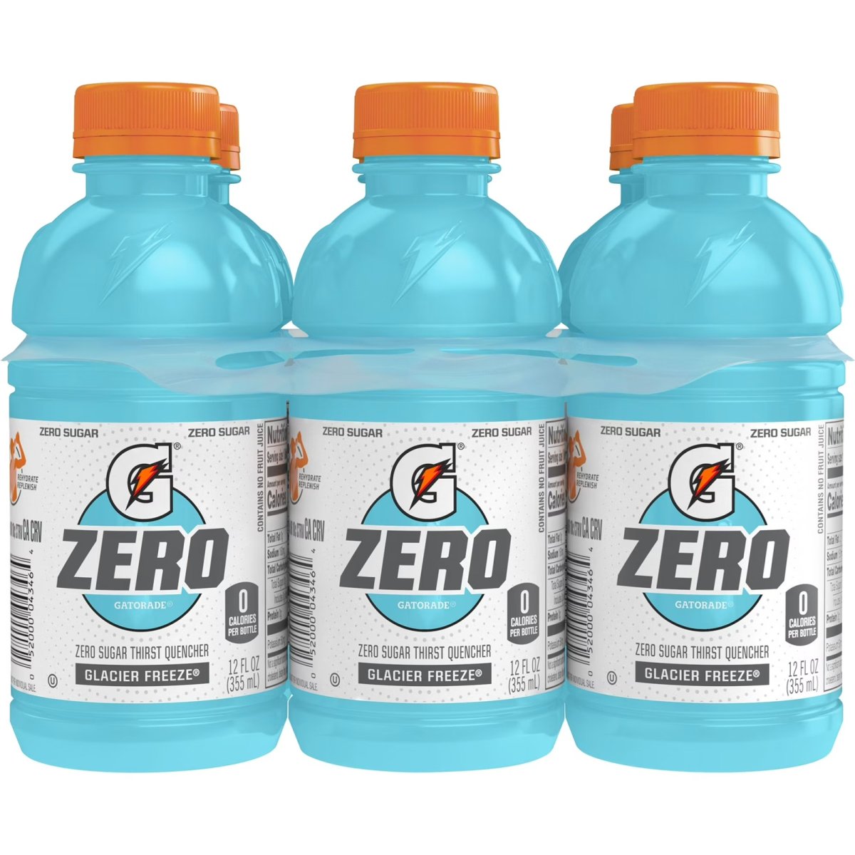 Gatorade Zero Sugar Thirst Quencher Glacier Freeze Sports Drink, 12 fl oz, 6 Count