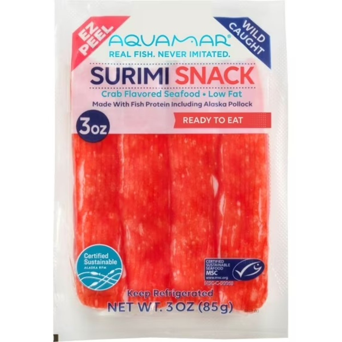 AQUAMAR IMITATION CRAB STICK 3OZ SNACK