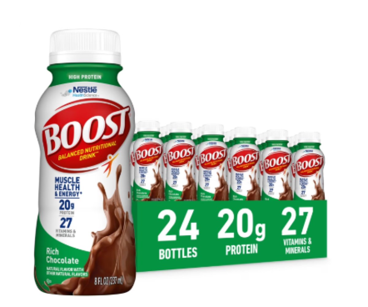 BOOST 20g High Protein Nutritional Shakes, Rich Chocolate, 8 fl oz, 24 Pack