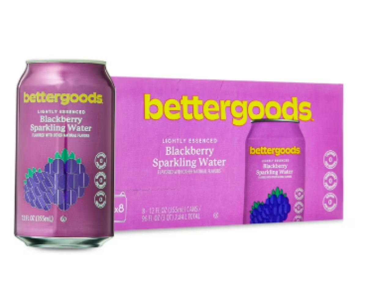 bettergoods Sparkling Water with Blackberry Flavor, 12 fl oz, 8 Cans
