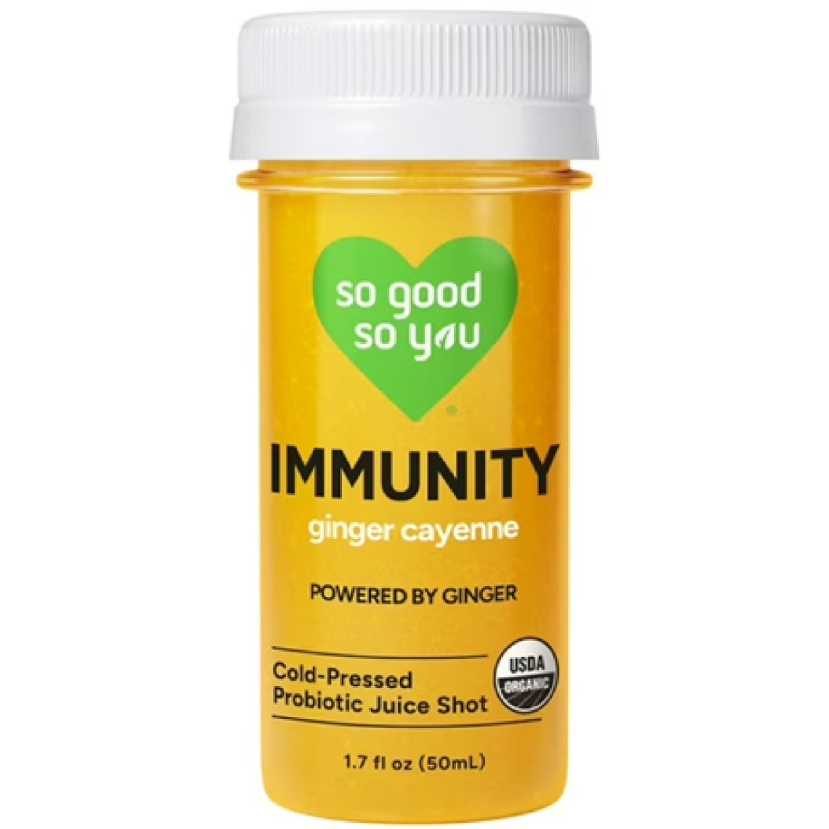 So Good So You Immunity Ginger Cayenne Probiotic Juice Injections 4 Bottles of 1.7 fl oz