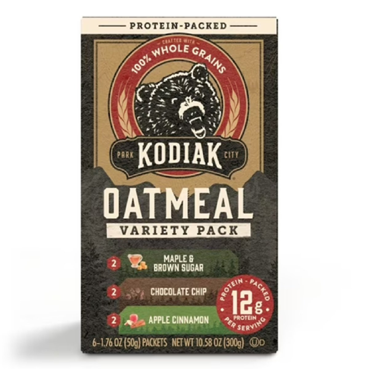 Kodiak Variety Pack of Protein-Packed Instant Oatmeal Pouches 1.76 oz (6 Count)