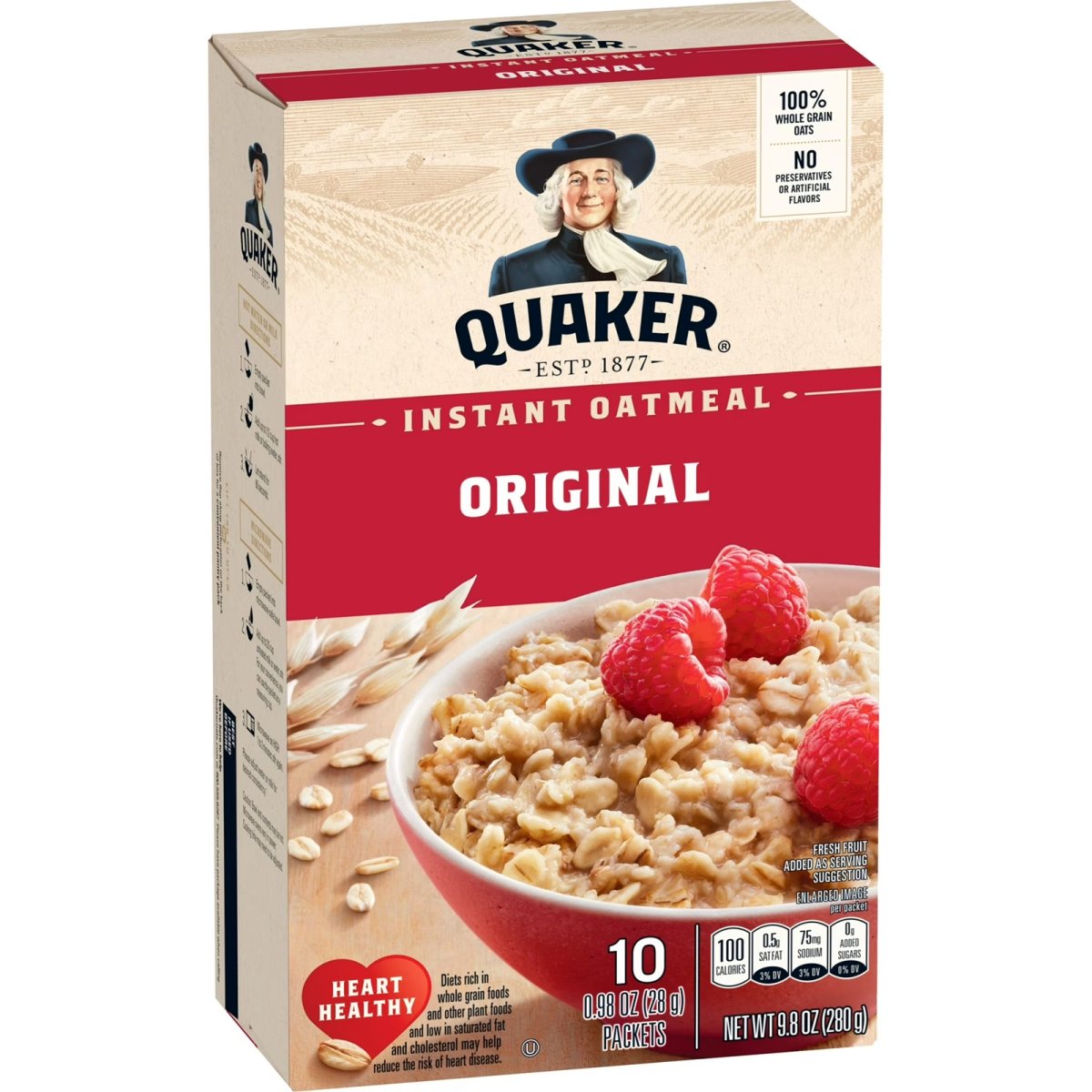 Quaker Instant Oatmeal, Original, 9.8 oz, 10 Packets