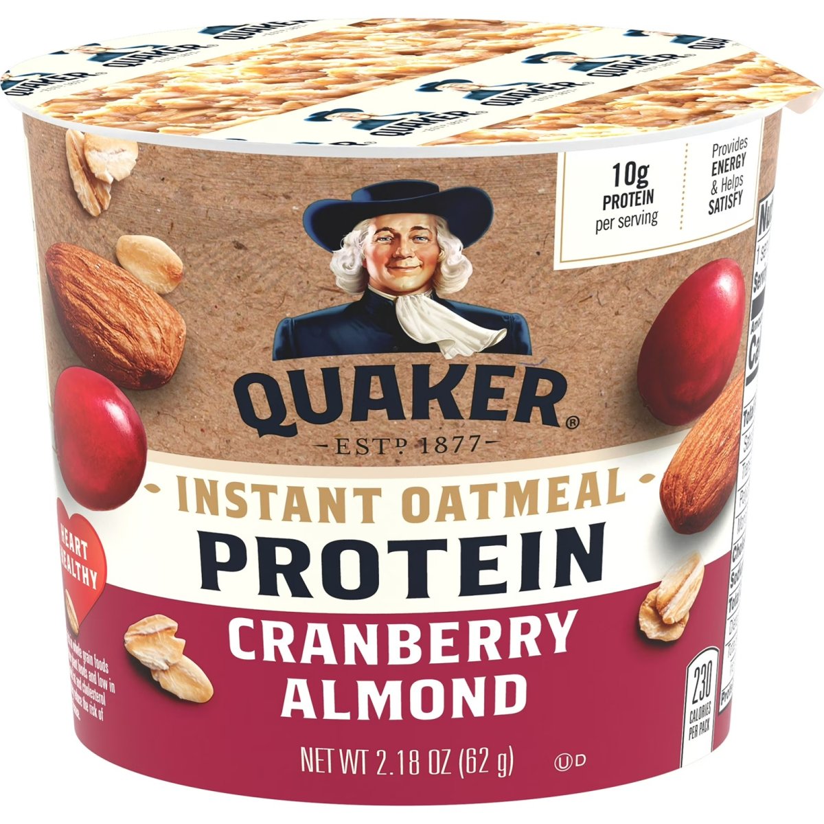 Quaker Select Starts Cranberry Almond Protein Instant Oatmeal, 2.18 oz Cup