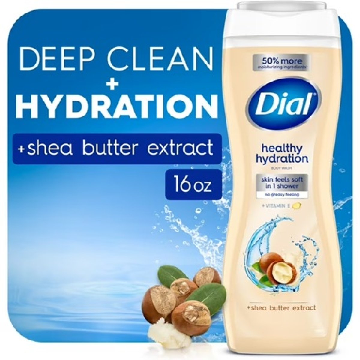 Dial Healthy Hydration Body Wash Shea Butter Extract with Vitamin E, 16 fl oz