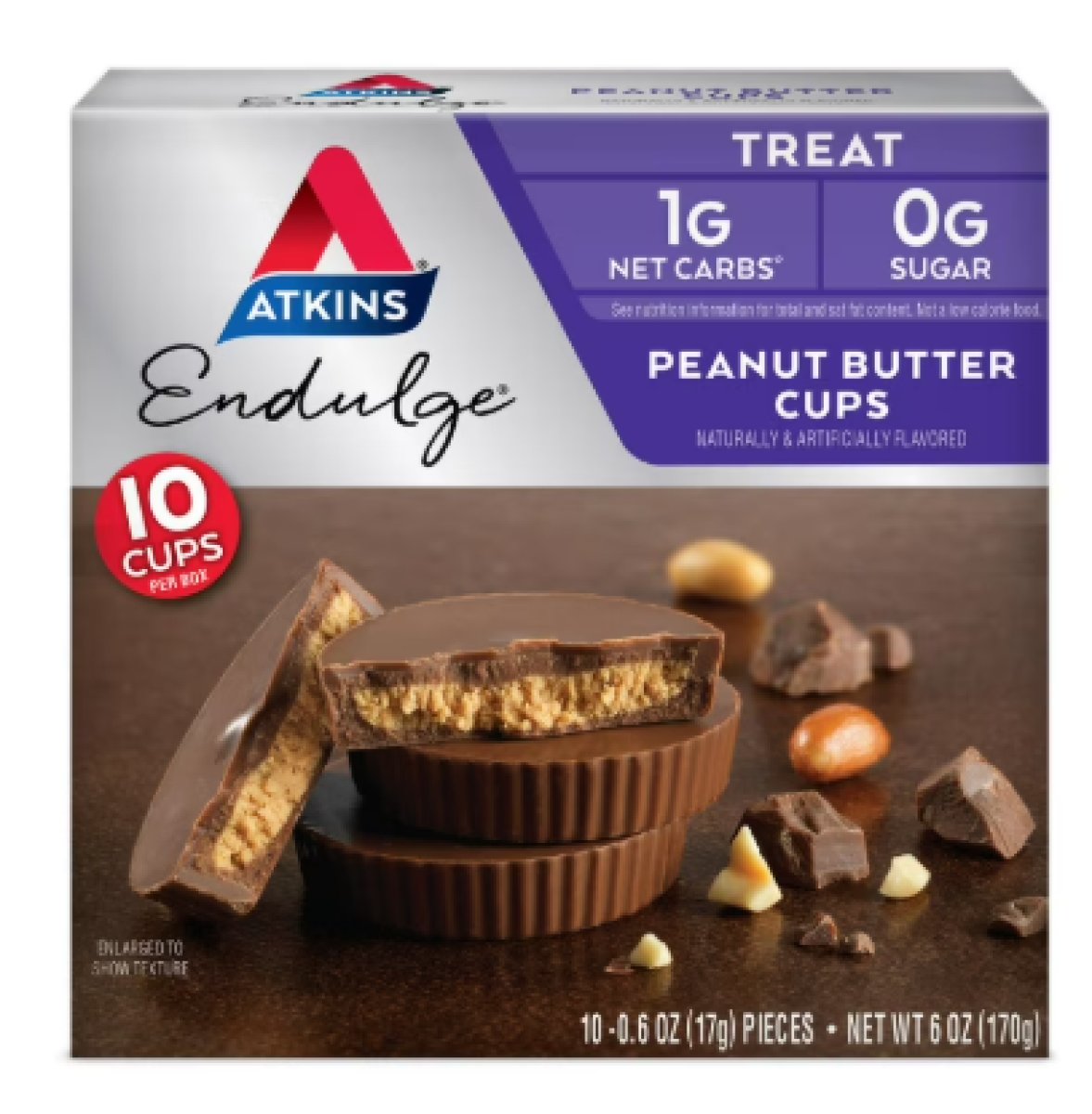Atkins Endulge Peanut Butter Cups, Favorite Dessert, Low Carb, Low Sugar, 10 Count