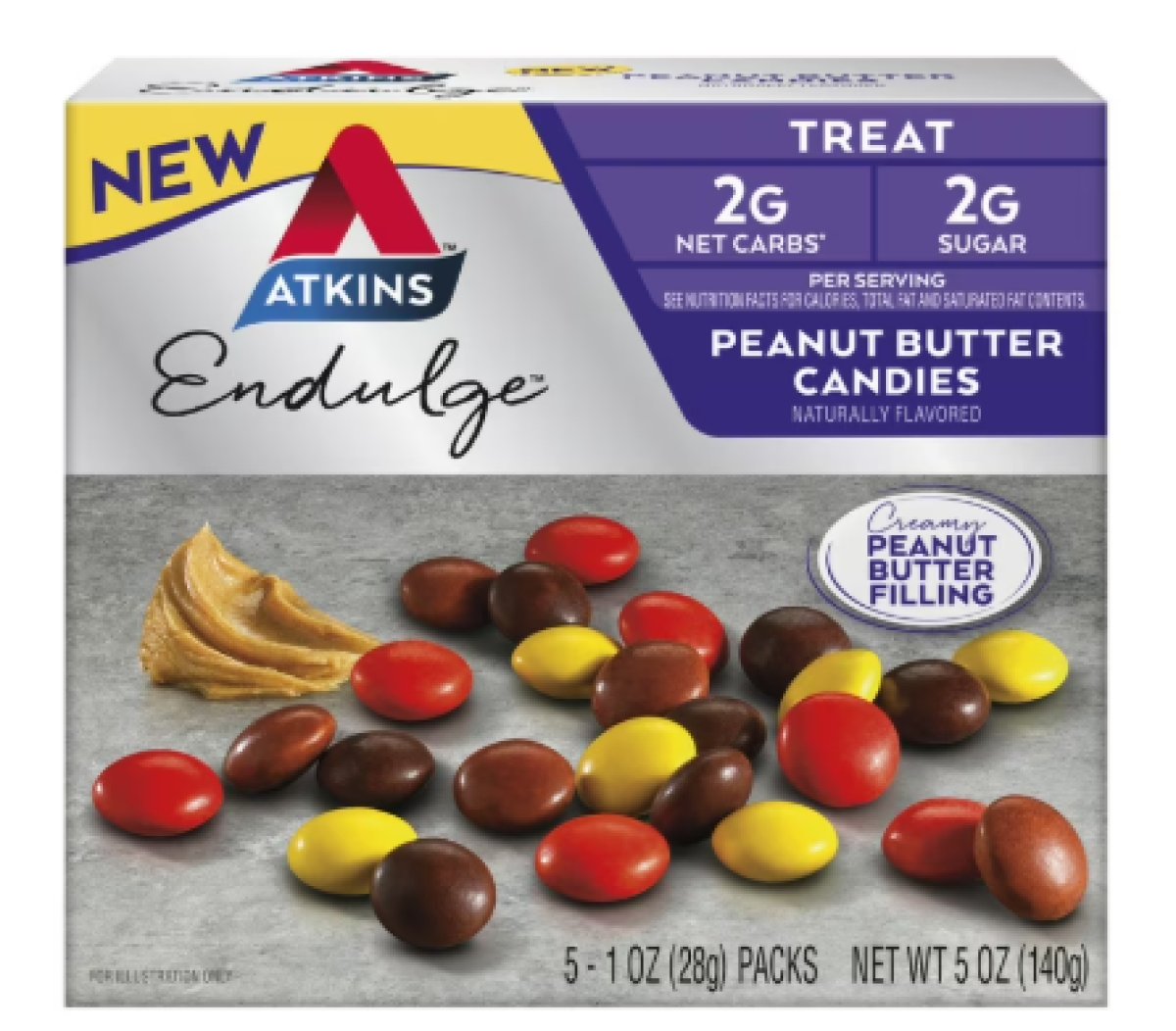 Atkins Endulge Treat, Peanut Butter Candies, Keto Friendly, 5 Count