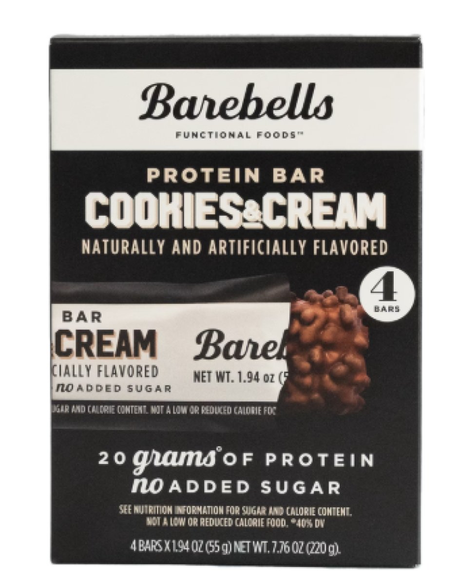 Barebells Protein Bars with 20g High Protein Content, 1.9 oz Bars, Cookies & Cream - 4 Count