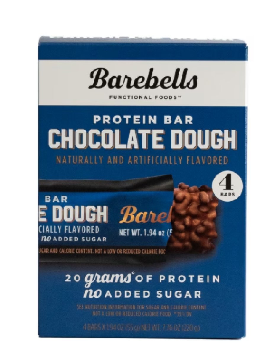 Barebells Protein Bars with 20g High Protein Content, 1.9oz Bars, Chocolate Dough - 4 Units