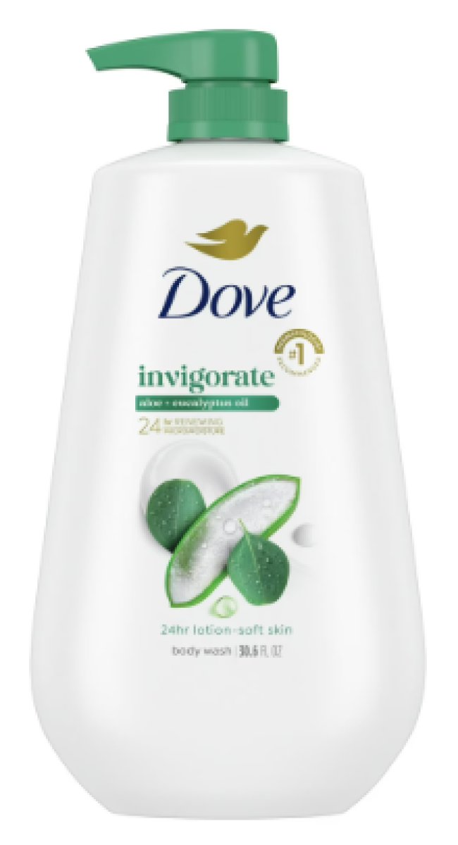 Dove Invigorating Pump Body Wash with Aloe and Eucalyptus, 30.6 oz
