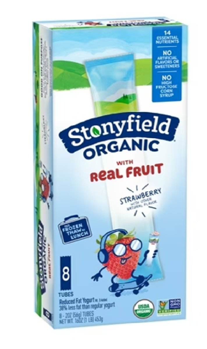 Stonyfield Organic Kids Strawberry Low Fat Yogurt Tubes, 2 oz, 8 Count