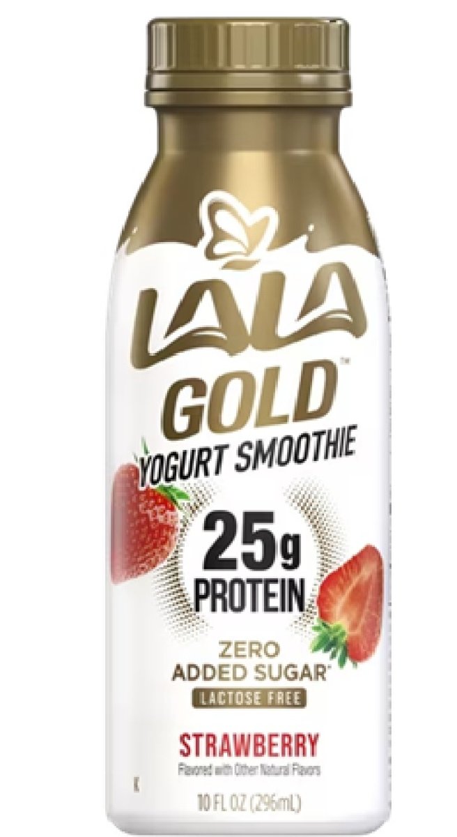 LALA Gold High Protein Probiotic Drink for Fat-Free Yogurt, Strawberry, 10 oz