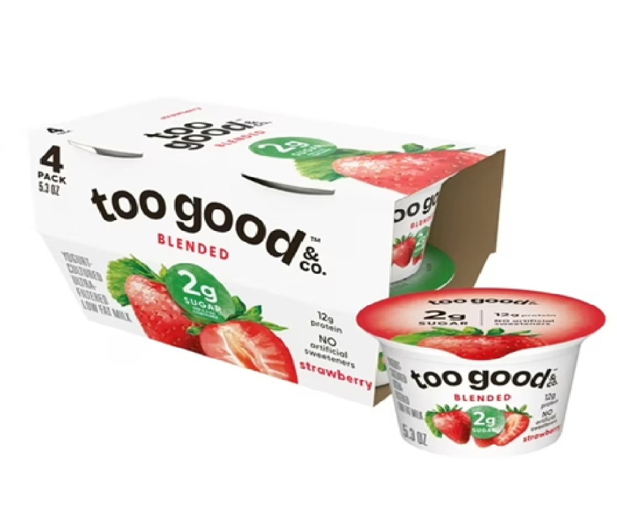 Too Good & Co. Cultured Low-Fat Strawberry Flavored Greek Yogurt Product, 5.3 oz, 4 Units