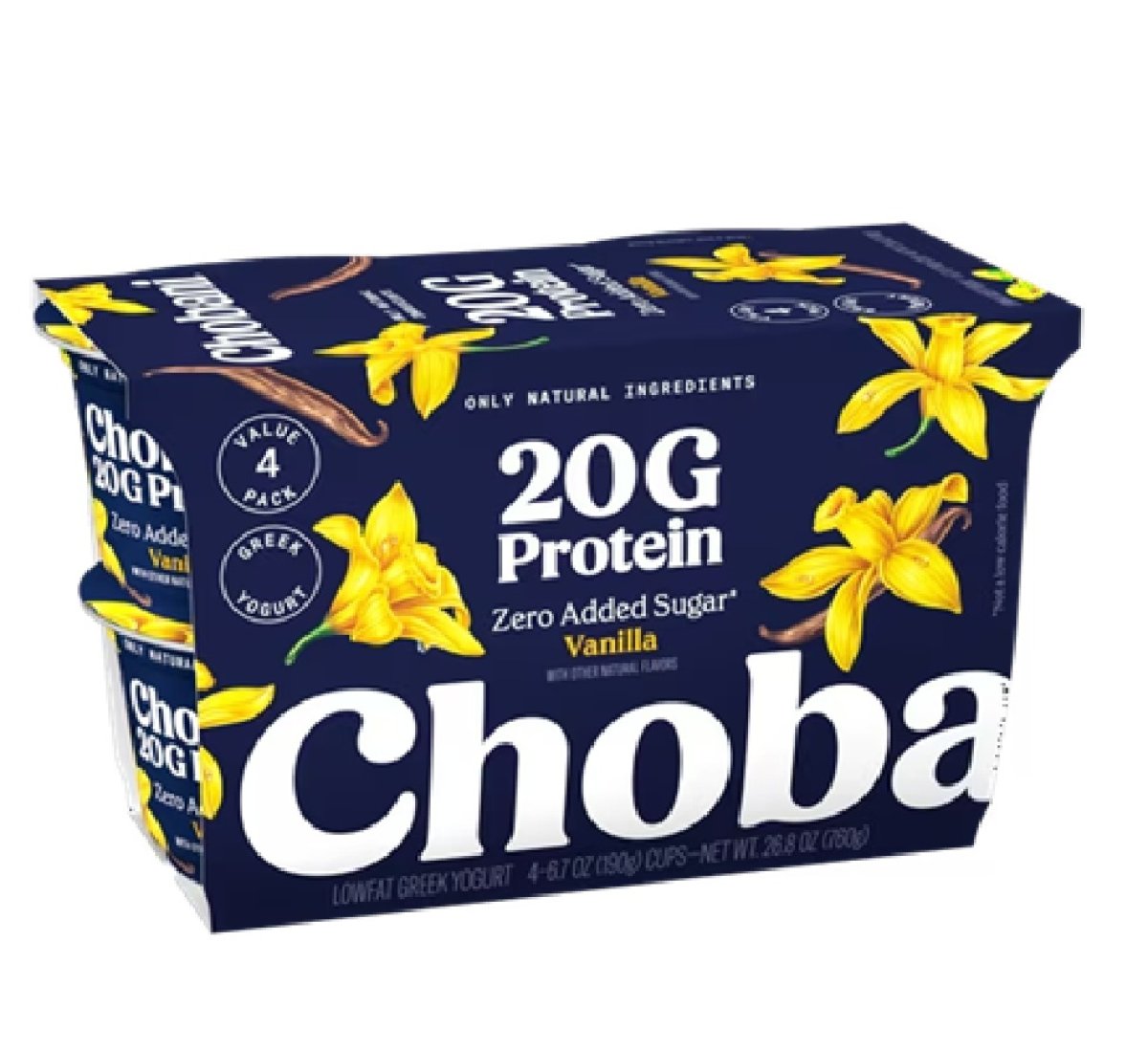 Chobani 20g Protein Low Fat Greek Yogurt Vanilla 6.7oz 4 Pack