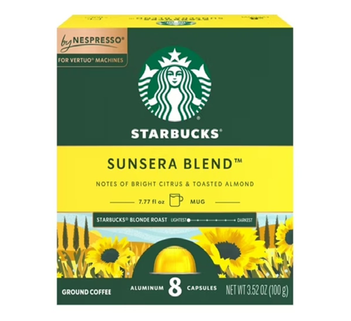 Starbucks by Nespresso Vertuo, Sunsera Blend Nespresso Pods, 100% Arabica Coffee, 8 Units