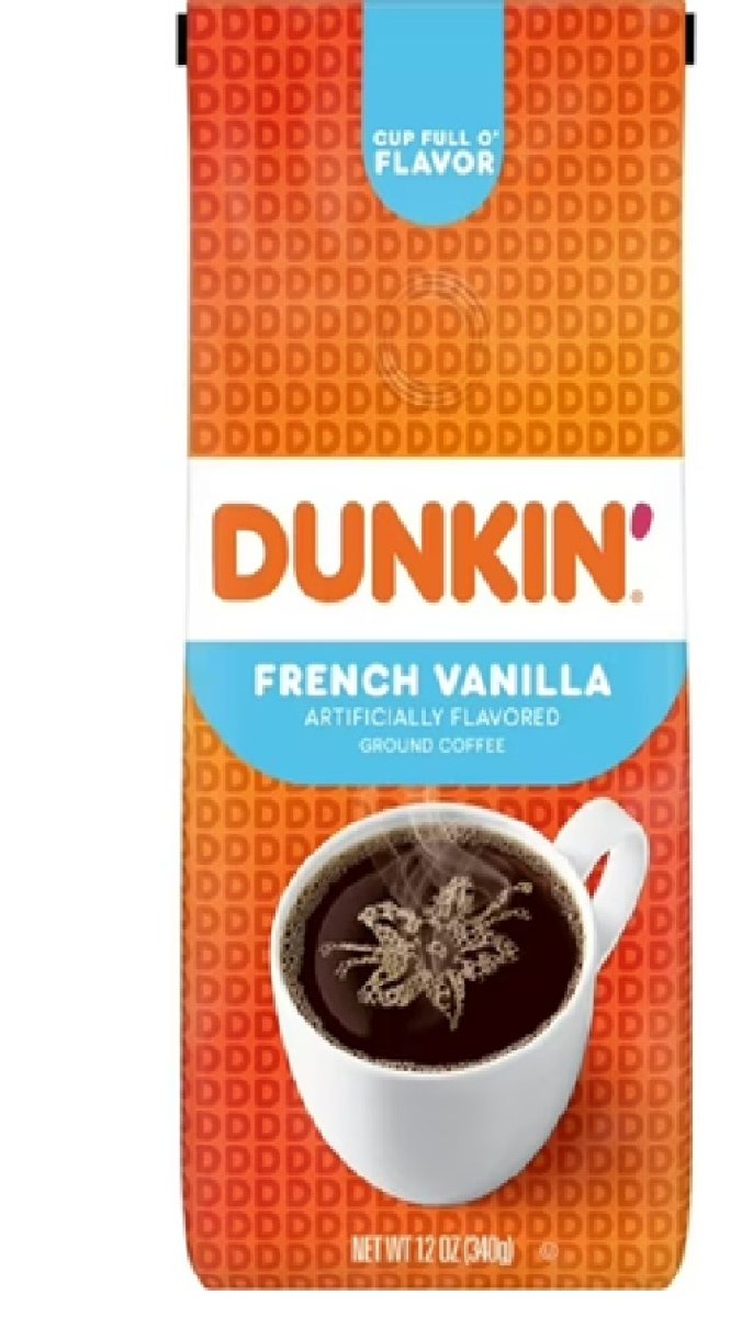 Dunkin' French Vanilla Artificially Flavored Coffee, Ground Coffee, 12 oz Bag