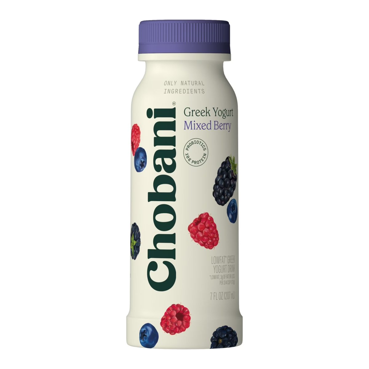 Chobani Low-Fat Greek Yogurt Drink Mixed Berry 7 fl oz Bottle