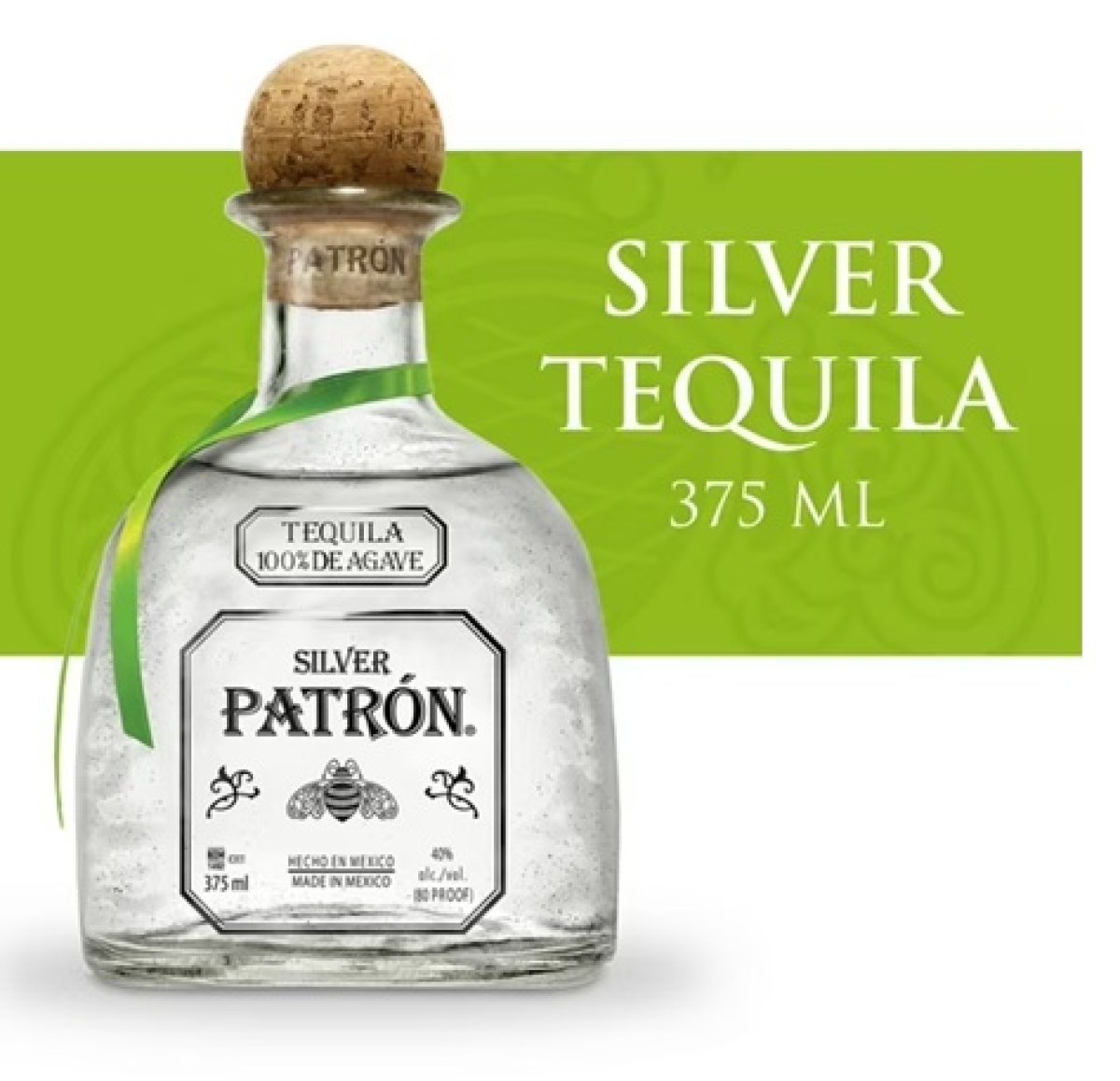 Patron Silver Tequila 40% ABV - 375 mL Bottle