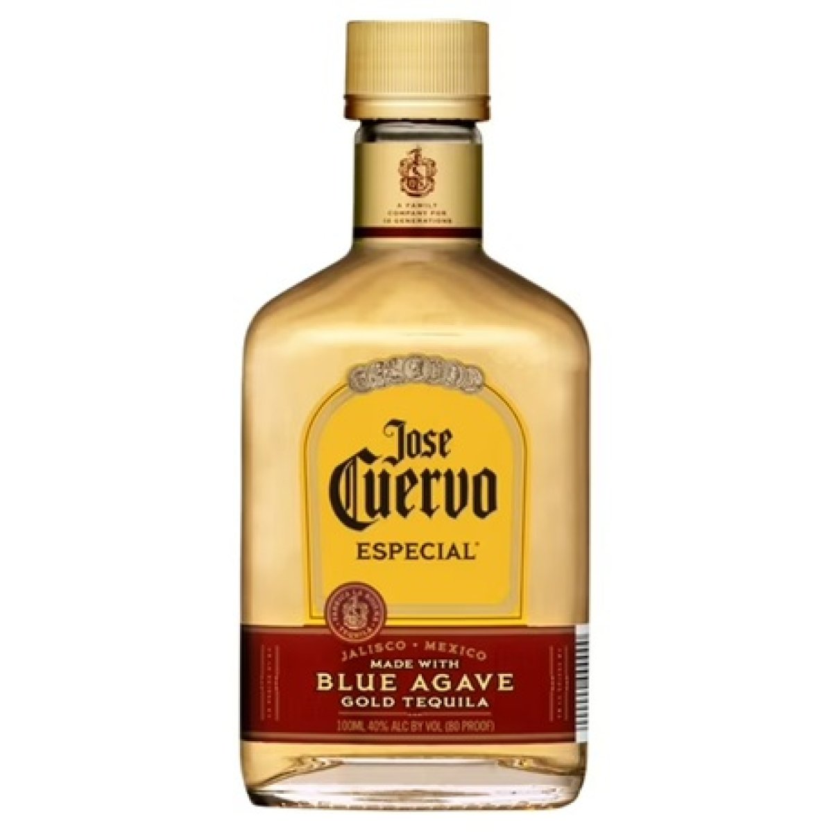 Jose Cuervo Tequila Especial Gold, 40% ABV, 1 Unit, 100ml Glass Bottle, New