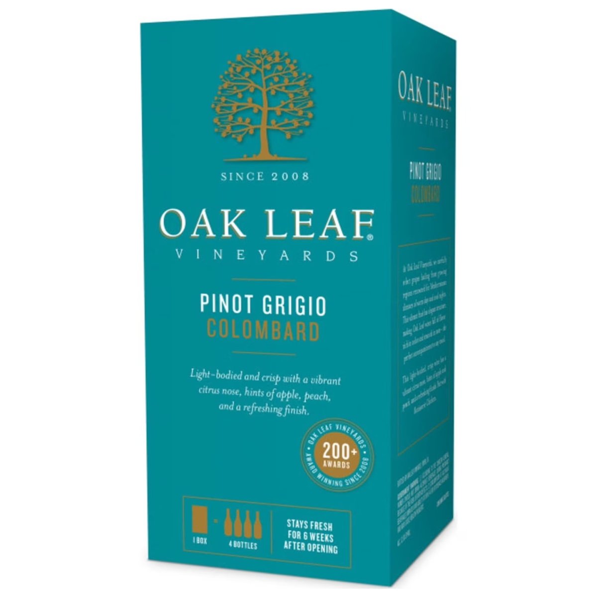Oak Leaf Vineyards Pinot Grigio/Colombard White Wine, 3L Bag in Box, 12.0% ABV