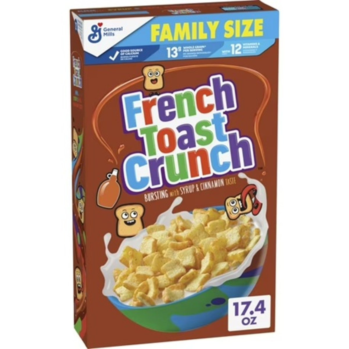 French Toast Crunch Breakfast Cereal, Syrup and Cinnamon Flavor, Family Size, 17.4 oz