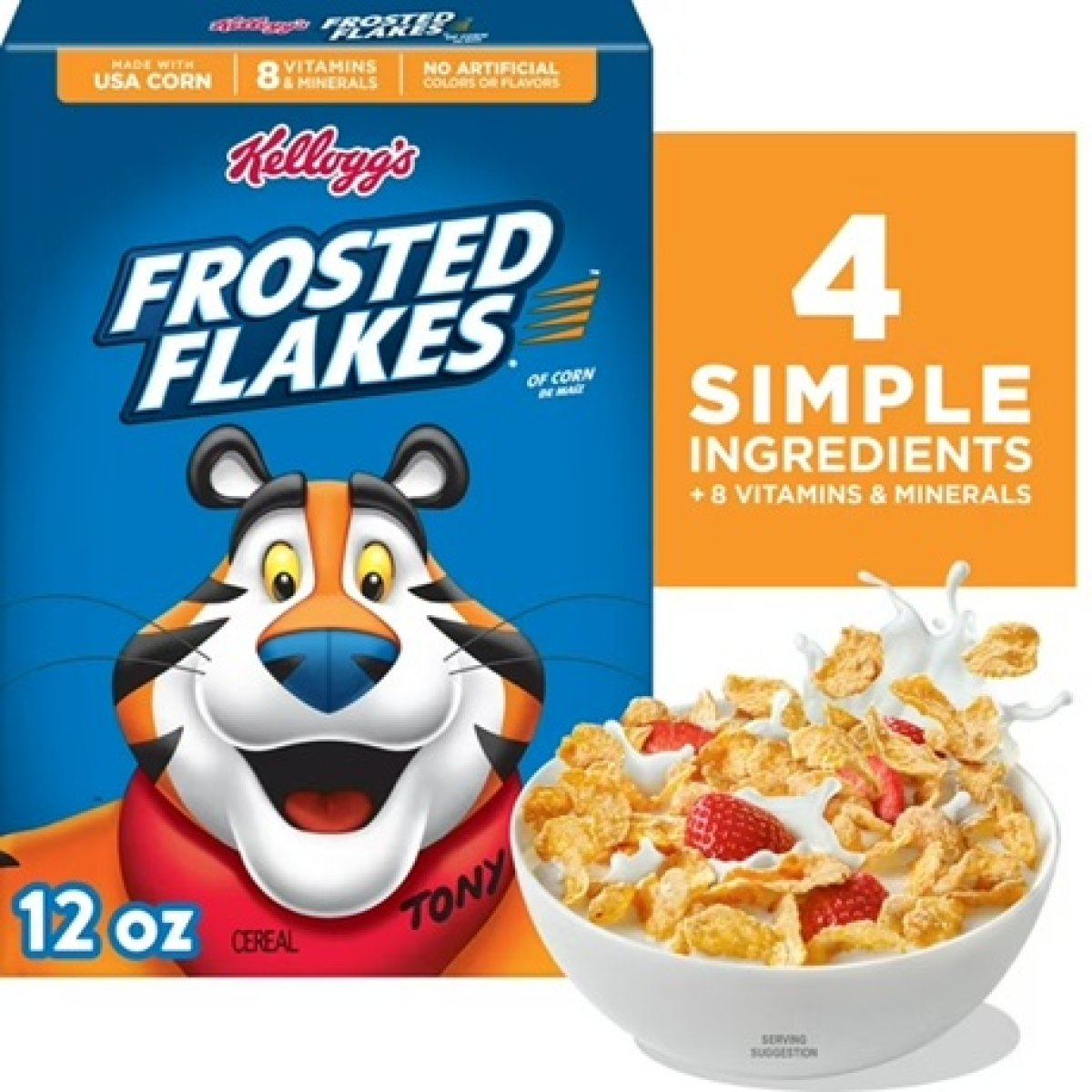 Kellogg's Frosted Flakes Breakfast Cereal, Children's Cereal, Family Breakfast, Original, 12 oz Box (1 Box)