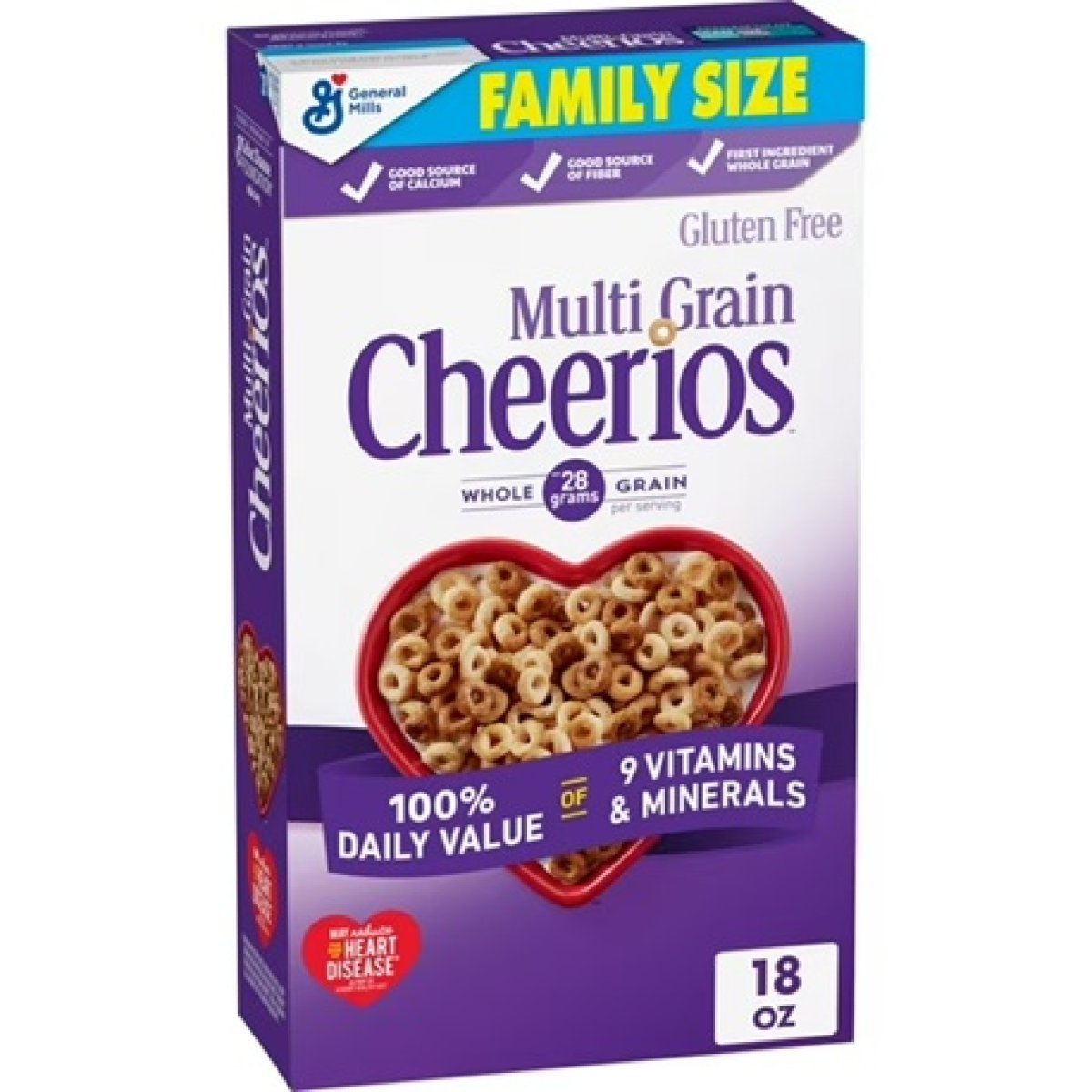 Cheerios Multigrain, Heart Healthy Breakfast Cereal, Family Size, 18 oz