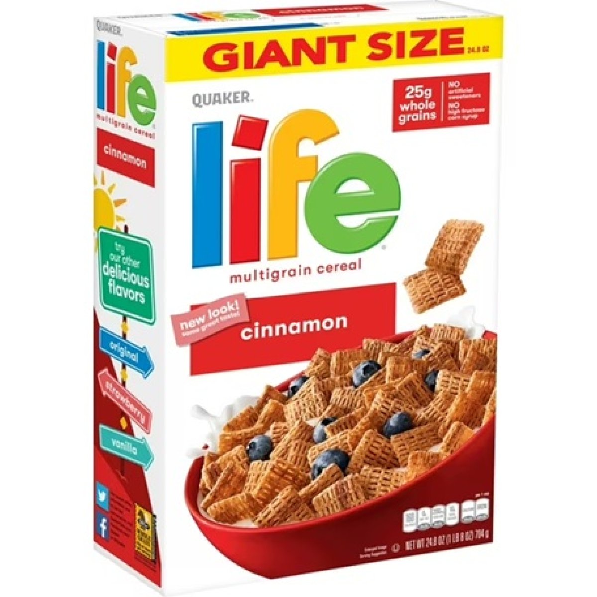 Quaker Life Cinnamon Multigrain Cereal, Giant Size, 24.8 oz