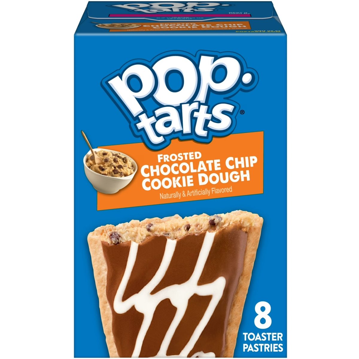 Pop-Tarts Chocolate Chip Cookie Dough Toaster Cakes, Iced Breakfast Foods, Shelf-Stable, 13.5 oz (8 Count)