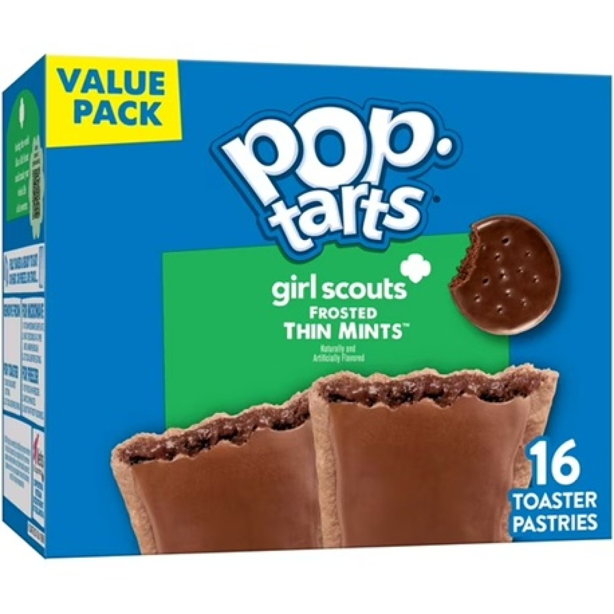 Pop-Tarts Fine Mint Toaster Cakes, Iced, Breakfast Food, Shelf Stable, 27 oz (16 Count)