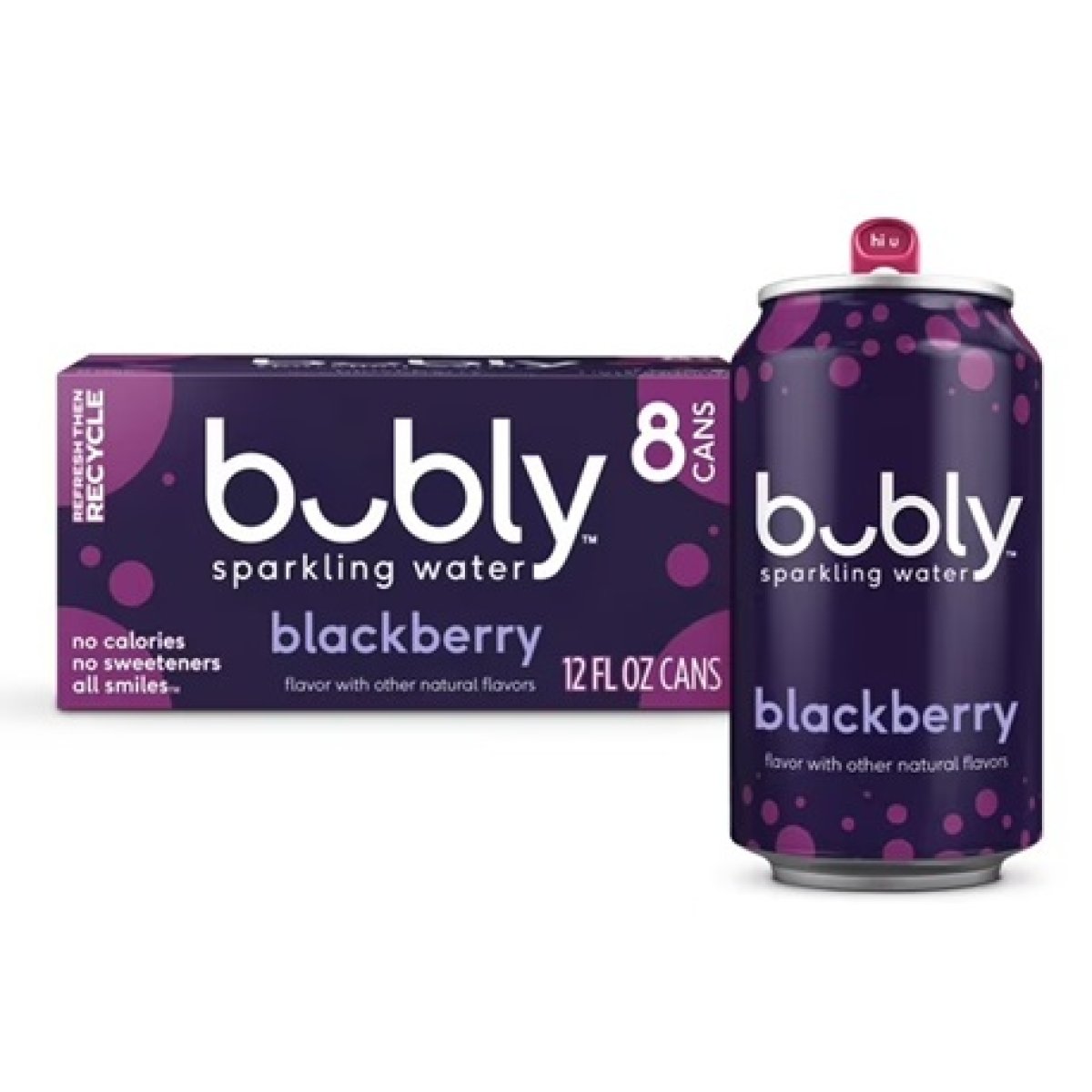 bubly Blackberry Sparkling Water 12 fl oz, 8 Can Pack