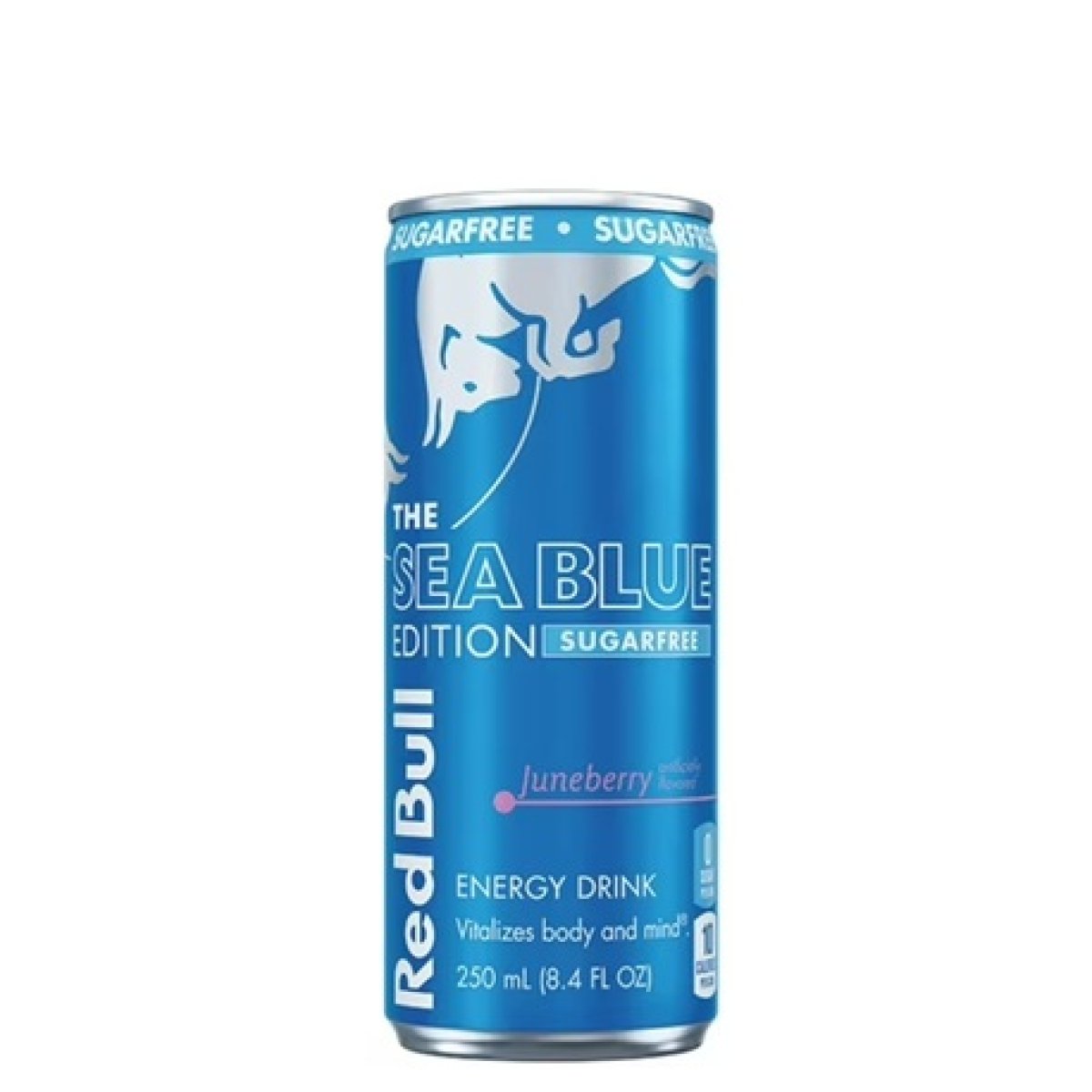 Red Bull Sea Blue Sugar-Free Energy Drink Edition, Juneberry, 8.4 fl. oz. Can, 80 mg of Caffeine